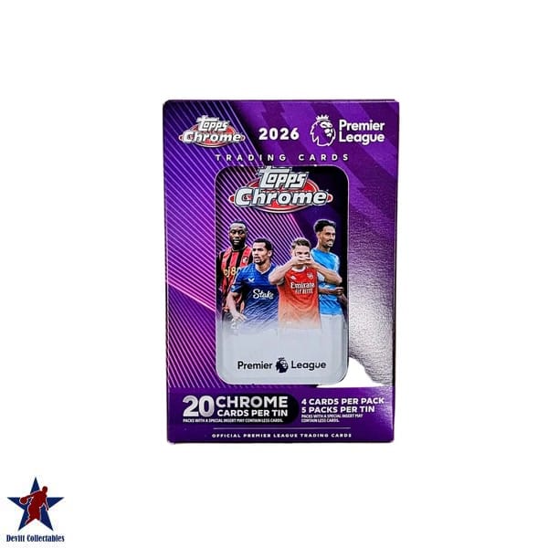 2025-26 Topps Chrome Premier League EPL Soccer Collector Tin