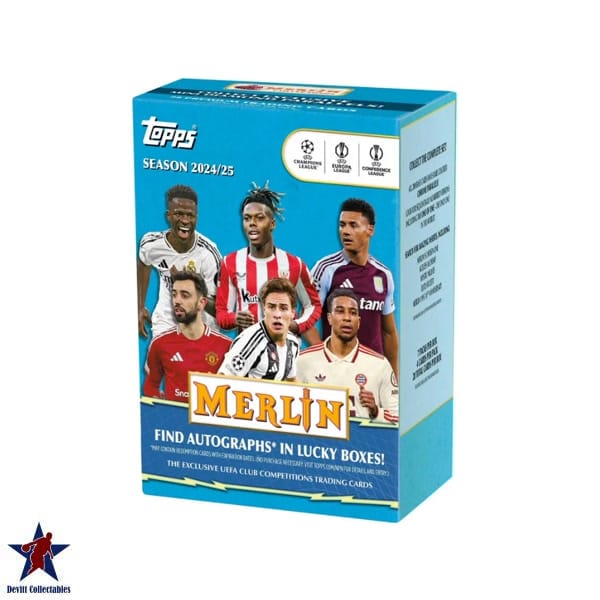 2024-25 Topps UEFA Club Competitions Merlin Chrome Soccer Blaster Value Box