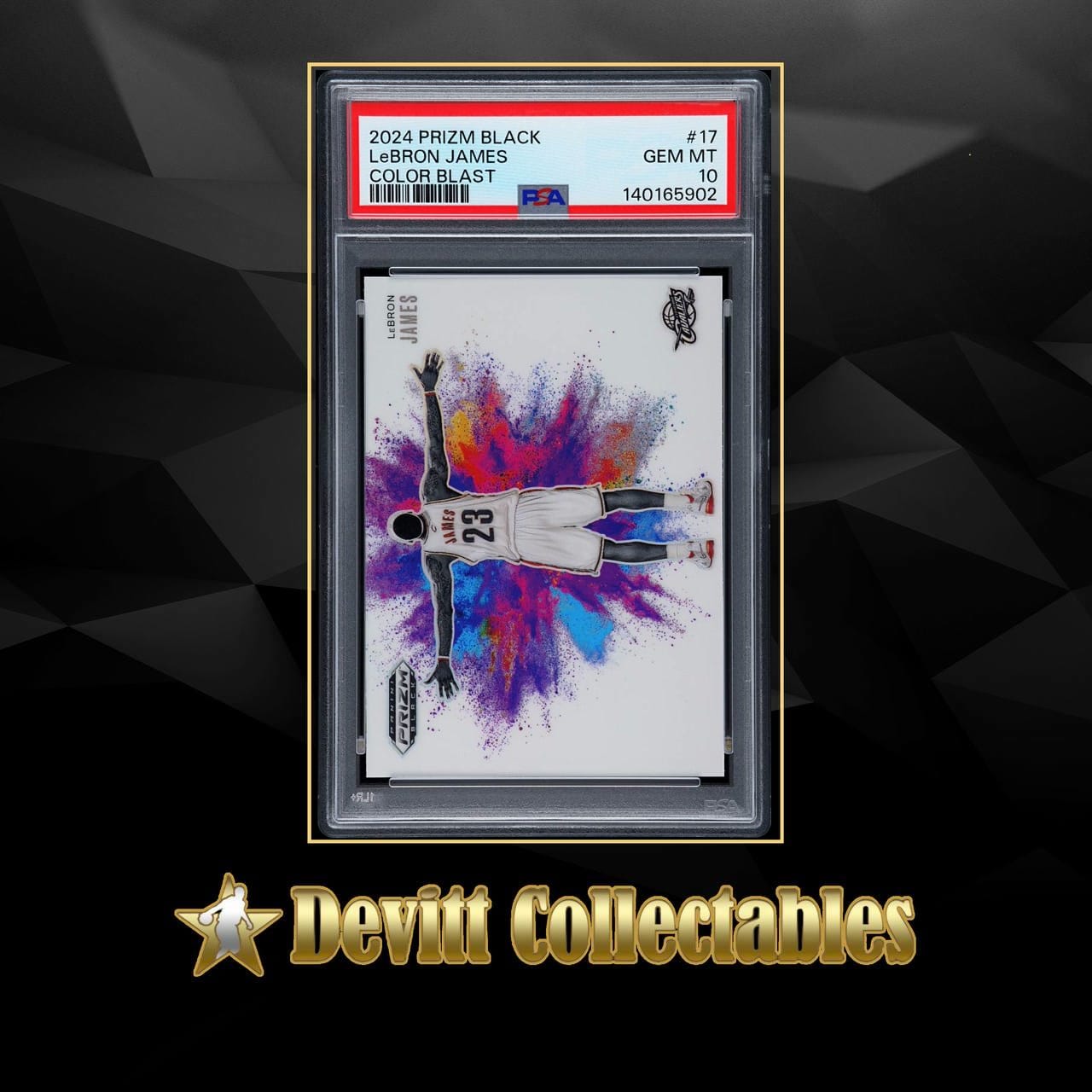 2024 Panini Prizm Black Lebron James Color Blast PSA10