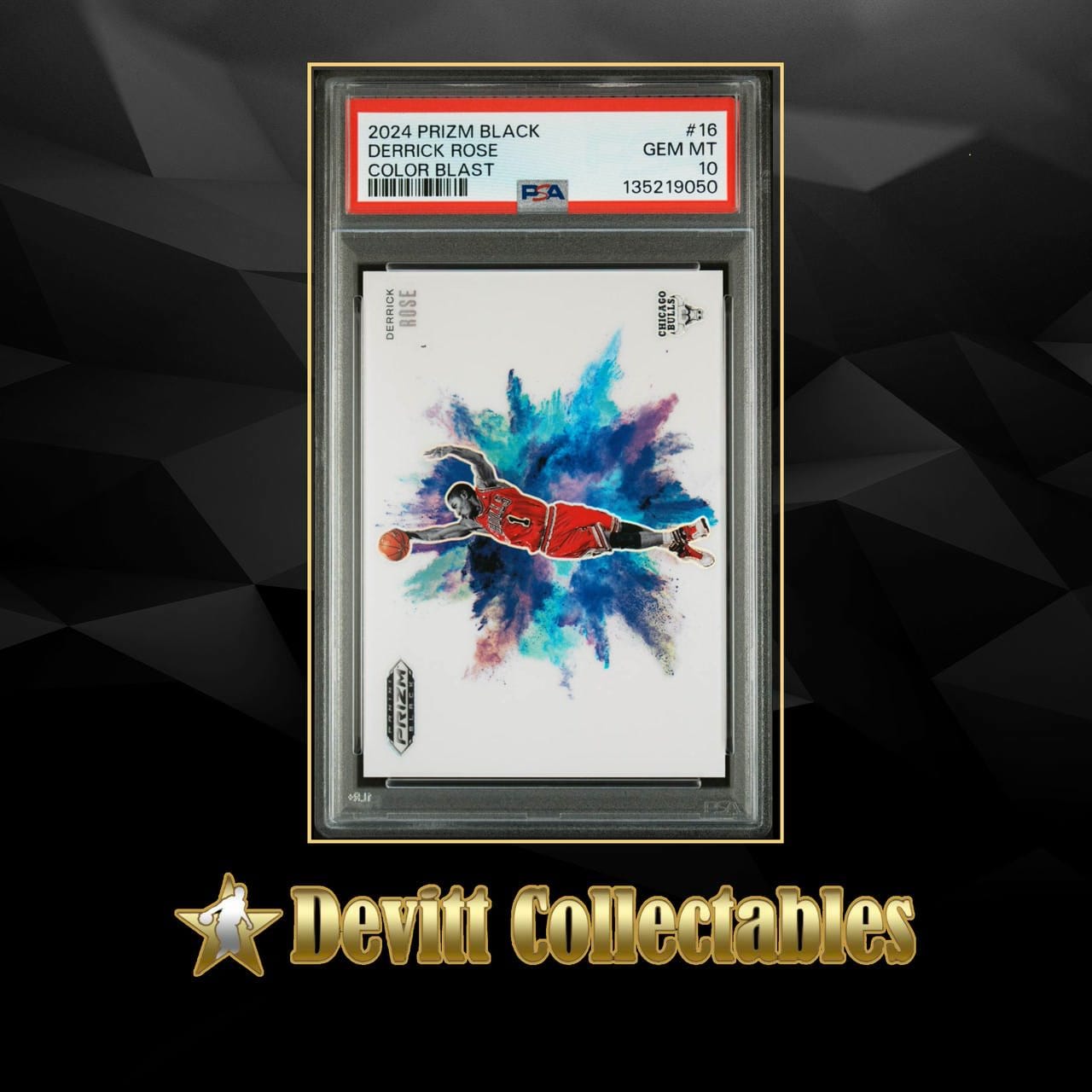2024 Panini prizm black Derrick Rose Color Blast PSA10