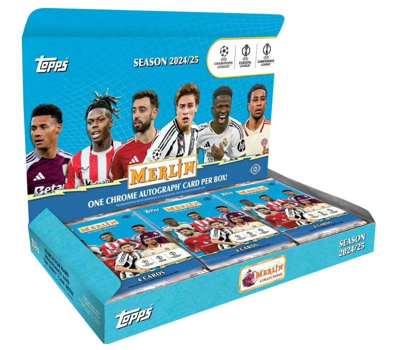 2024-25 Topps UEFA Club Competitions Merlin Chrome Soccer Hobby Box