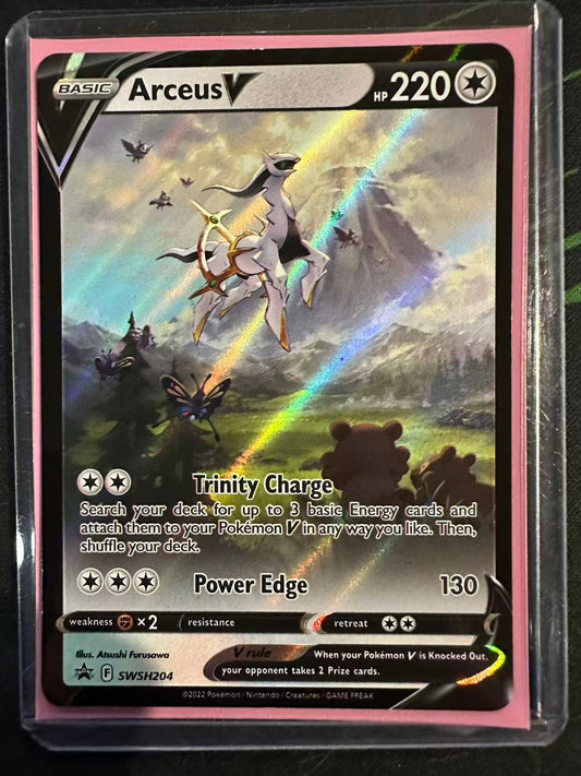 ULTRA RARE Arceus V Pokemon SWSH204 Sword & Shield Holo Promo Pokemon