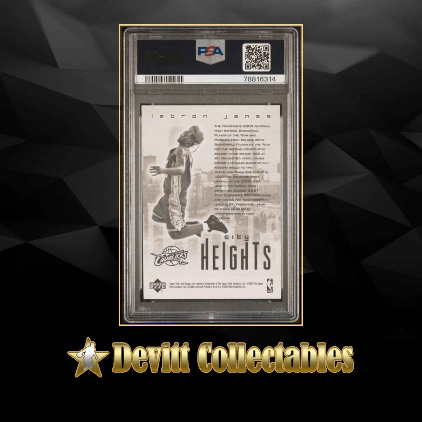 2003/04 upper deck lebron james rookie city heights psa10