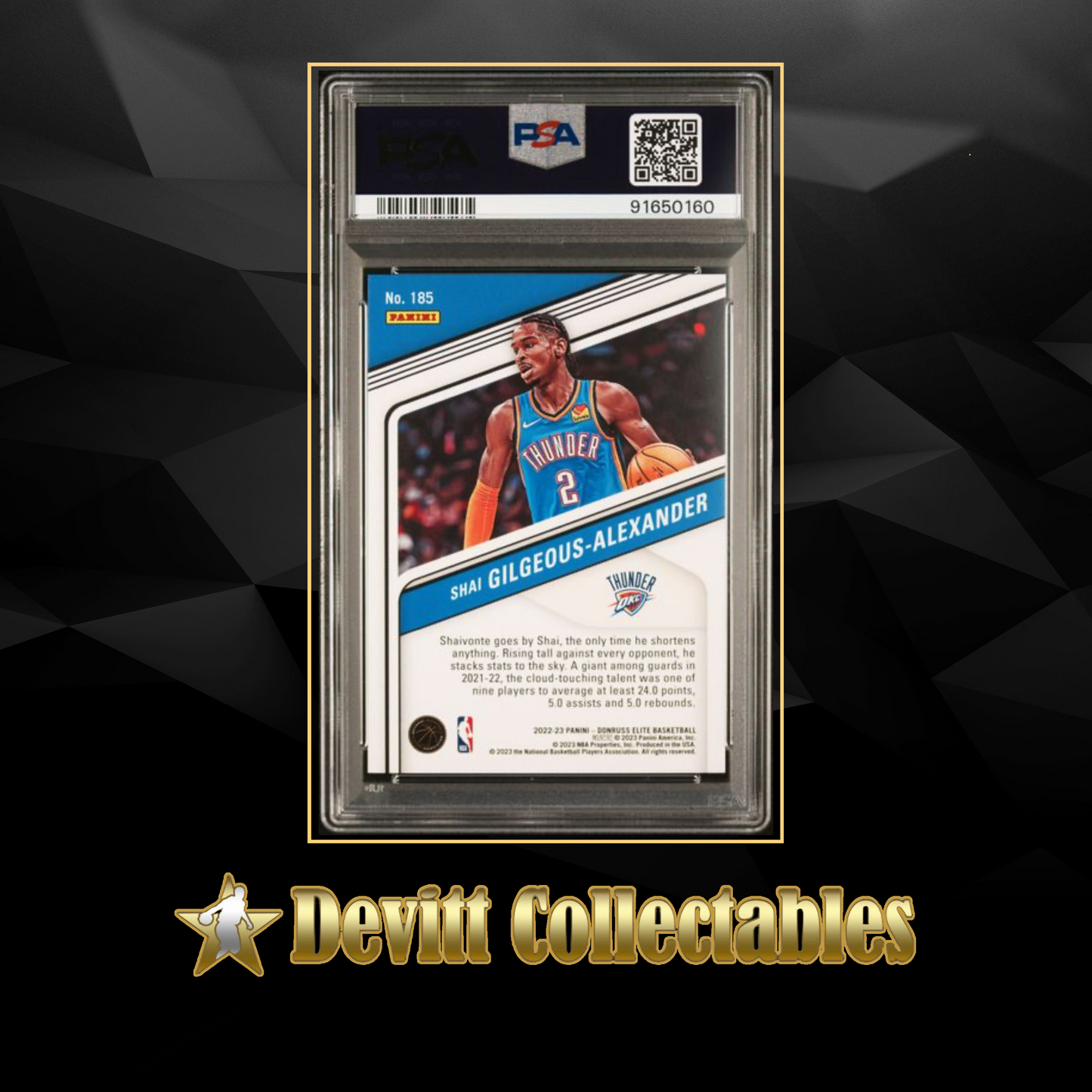 2022/23 panini donruss elite shai gilgeous-alexander #/10 gold psa10