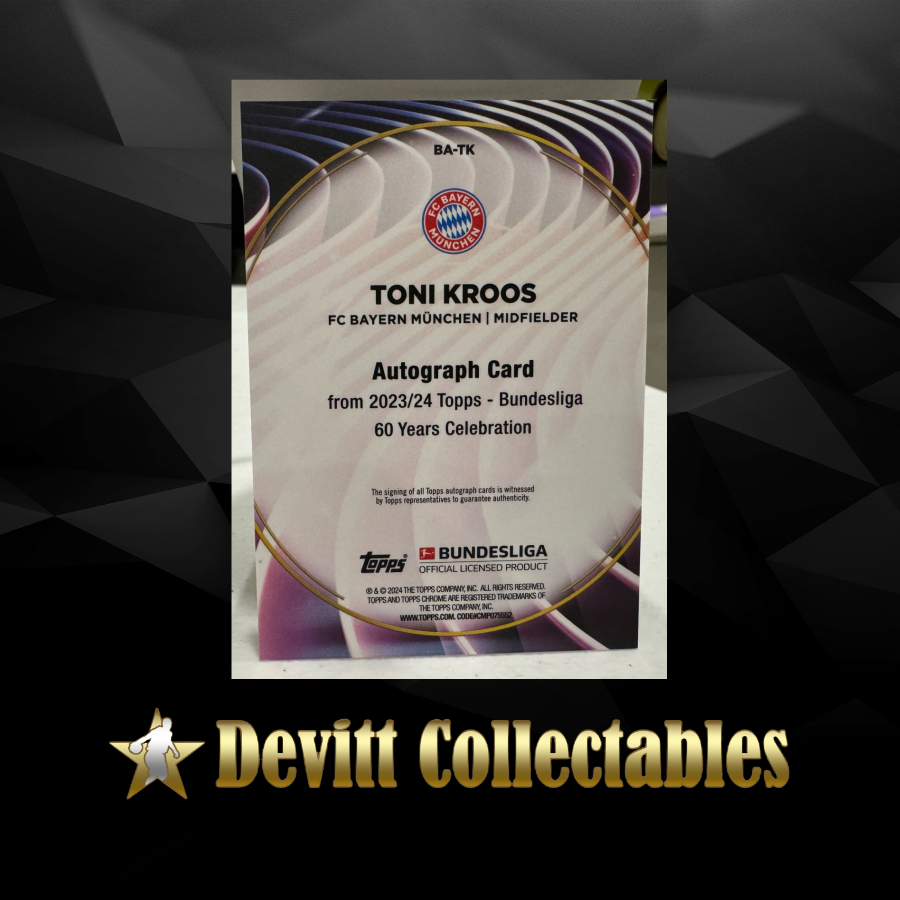 2023/24 topps bundesliga 60 anniversary toni kroos #/25 orange auto